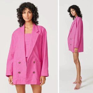 NWT Free People x Aureta Studio Carrie Blazer Linen Pink